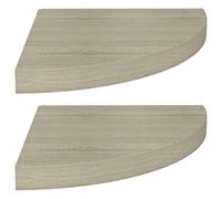 Vidaxl Étagères D'angle Flottantes 2 Pcs Chêne 35x35x3,8 Cm Mdf Multicolore