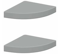 Étagères d angle flottantes 2 pcs gris 25x25x3,8 cm MDF gris G