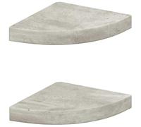 vidaXL ?tag¿¿res d'angle murales 2 pcs Gris b¿¿ton 25x25x3,8 cm MDF