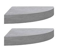 Etagères d angle murales 2 pcs Gris béton 25x25x3,8 cm MDF