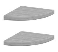 vidaXL Étagères d'angle murales 2 pcs Gris béton 35x35x3,8 cm MDF