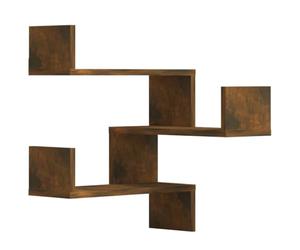 vidaXL 2X Étagères d'angle Murales Flottantes Suspendues Meubles de Rangement Chambre à Coucher Salle de Séjour Chêne Fumé 40x40x50 cm