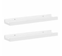 vidaXL 2X Etagères Murales Etagères Suspendues Etagères Flottantes Salon Salle de Séjour Chambre à Coucher Maison Intérieur Blanc Brillant 40x9x3 cm