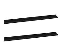 vidaXL 2X Etagères Murales Etagères Suspendues Etagères Flottantes Salon Salle de Séjour Chambre à Coucher Maison Intérieur Noir 100x9x3 cm