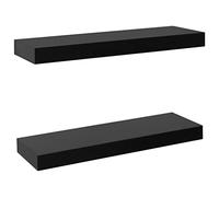 vidaXL 2X Etagères Murales Flottantes Etagères Suspendues Meuble de Rangement Etagères à Livres Salon Maison Intérieur Noir 40x20x3,8 cm