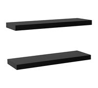 vidaXL 2X Etagères Murales Flottantes Etagères Suspendues Meuble de Rangement Etagères à Livres Salon Maison Intérieur Noir 80x20x3,8 cm
