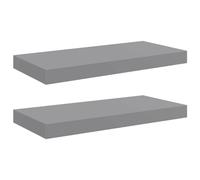 vidaXL Wandschappen zwevend 2 st 50x23x3,8 cm MDF grijs323851 Gris G
