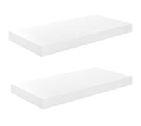 Etagère murale flottante 2 pcs Blanc brillant 50x23x3,8 cm MDF