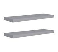 Vidaxl Etagères Murales Flottantes 2 Pcs Gris 80x23,5x3,8 Cm Mdf Multicolore