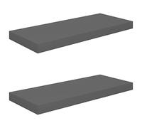 vidaXL Étagère murale flottante 2 pcs Gris brillant 60x23,5x3,8 cm MDF
