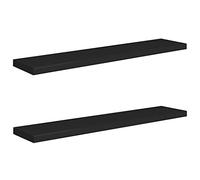 vidaXL 2X Etagères Murales Flottantes Etagères Suspendues Supports Muraux Bibliothèque Salle de Séjour Intérieur Noir 120x23,5x3,8 cm MDF