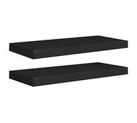 vidaXL 2X Etagères Murales Flottantes Etagères Suspendues Supports Muraux Bibliothèque Salle de Séjour Intérieur Noir 60x23,5x3,8 cm MDF
