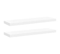 vidaXL 2X Etagères Murales Flottantes Etagères Suspendues Supports Muraux Bibliothèque Salle de Séjour Intérieur Blanc 80x23,5x3,8 cm MDF