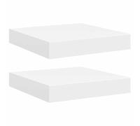 vidaXL 2X Etagères Murales Flottantes Etagères Suspendues Supports Muraux Bibliothèque Salle de Séjour Intérieur Blanc 23x23,5x3,8 cm MDF