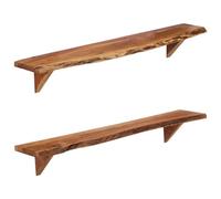 Vidaxl Étagères Murales 2 Pcs 110x20x18 Cm Bois Massif D'acacia