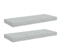 vidaXL 2X Etagères Murales Flottantes Etagères Suspendues Supports Muraux Salon Salle de Séjour Maison Intérieur Gris Béton 60x23,5x3,8 cm MDF