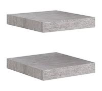 Etagères murales flottantes 2 pcs gris béton 23x23,5x3,8 cm MDF