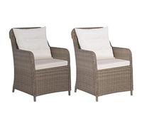 vidaXL Chaises d'extérieur avec coussins 2 pcs Résine tressée Marron