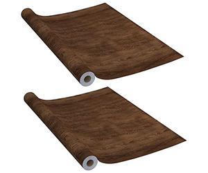 vidaXL 2x Films Autoadhésifs pour Portes Film Autocollant pour Meuble Mobilier Résistant à l'Humidité Opaque Chêne Foncé 210x90 cm PVC
