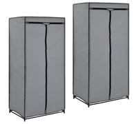 vidaXL 2X Garde-Robes Penderie Armoire de Rangement Etagère à Vêtements Meuble de Rangement Organisateur Chambre à Coucher Chaussures Gris