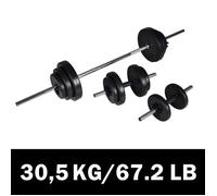 vidaXL Haltères 90377 2 x 30,5 kg Musculation Fitness Noir