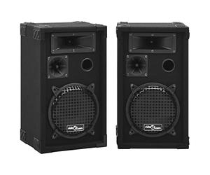 vidaXL 2x Haut-parleurs de Scène Hifi Passifs Professionnels Enceinte Système de Sonorisation Réunion Conférence Rassemblements Evénements 800 W Noir
