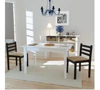 vidaXL 2x Hévéa Solide Chaise de Salle à Manger Marron Chaise à Manger Cuisine 242028