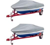 2x Housses de Bateau Protection de Bateau Couverture de Bateau Imperméable Résistant à la Moisissure Extérieur Gris 519-580 cm 294 cm