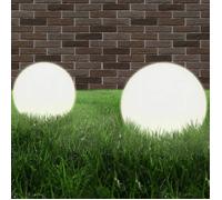 vidaXL 2x Lampe à LED sous Forme de Boule Sphérique Terrasse Éclairage Chemin 50657