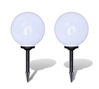 vidaXL 2x Lampe d'Allée d'Extérieur 30 cm avec Piquet Lampe Solaire Éclairage