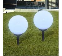 vidaXL Lampes d'allée extérieures 40865 – 2x 30 cm avec piquet, solaires