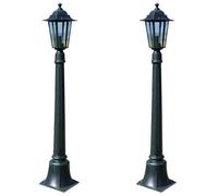 vidaXL 2x Lampes de Jardin Luminaire d'Allée Eclairage de Patio Lanterne de Jardin Lampe sur Pied de Terrasse Arrière-cour 3057506