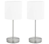 vidaXL 2x Lampes de Table Bouton Tactile Lampes de Chevet Lampes de Lecture Luminaire Eclairage Chambre à Coucher Maison Intérieur Blanc