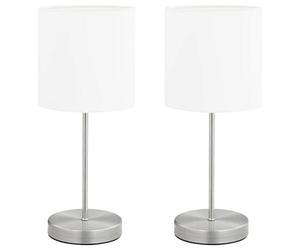 vidaXL 2x Lampes de Table Bouton Tactile Lampes de Chevet Lampes de Lecture Luminaire Eclairage Chambre à Coucher Maison Intérieur Blanc