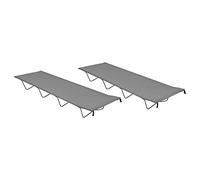 vidaXL 2X Lits de Camping Chaises Longues Pliable Randonnée Plage Jardin Plage Terrasse Patio Extérieur 180x60x19 cm Tissu Oxford et Acier Gris