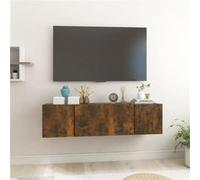Vidaxl Meubles Tv Suspendus 2 Pcs Chêne Fumé 60x30x30 Cm