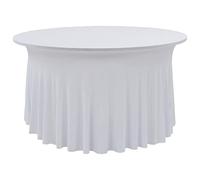 vidaXL 2X Nappe Élastique de Table avec Jupon 180x74 cm Blanc Décoration Table