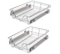 vidaXL 2X Panier Treillis Métallique 400 mm Argenté Panier de Rangement