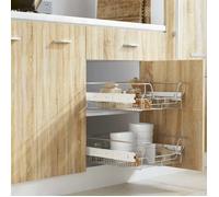 vidaXL Panier de rangement 50480 - Treillis métallique 500 mm argenté - Lot de 2