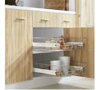 Draadmanden uittrekbaar 2 st 600 mm zilverkleurig 50481