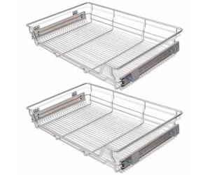 vidaXL 2x Panier Treillis Métallique 800 mm Argenté Panier de Rangement