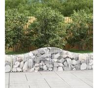 Vidaxl Paniers À Gabions Arqués 2 Pcs 200x30x40/60 Cm Fer Galvanisé