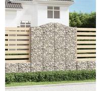 vidaXL 2x Paniers à Gabions Arqués Cages à Gabions Arquées Murs de Gabion Barrières de Jardin Terrasse Extérieur 3145766 Beige G