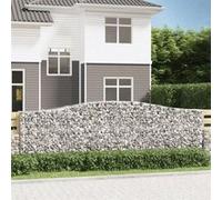 Vidaxl Paniers À Gabions Arqués 2 Pcs 400x50x120/140 Cm Fer Galvanisé