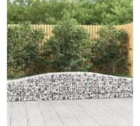 vidaXL 2x Paniers à Gabions Arqués Cages à Gabions Arquées Murs de Gabion Barrières de Jardin Terrasse Extérieur 3145787 Gris G
