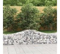 vidaXL 2x Paniers à Gabions Arqués Cages à Gabions Arquées Murs de Gabion Barrières de Jardin Terrasse Extérieur 3145577 Gris G