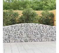 vidaXL 2x Paniers à Gabions Arqués Cages à Gabions Arquées Murs de Gabion Barrières de Jardin Terrasse Extérieur 3145813 Gris G