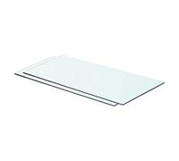 vidaXL 2X Panneaux d'Etagère Panneau de Rechange de Armoire Paroi à Lattes Salle d'Exposition Maison Magasin Durable Verre Transparent 60x25 cm
