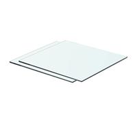 vidaXL 2X Panneaux d'Etagère Panneau de Rechange de Armoire Paroi à Lattes Salle d'Exposition Maison Magasin Durable Verre Transparent 40x30 cm