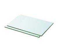 Schappen 2 st 30x15 cm glas transparant3051548
